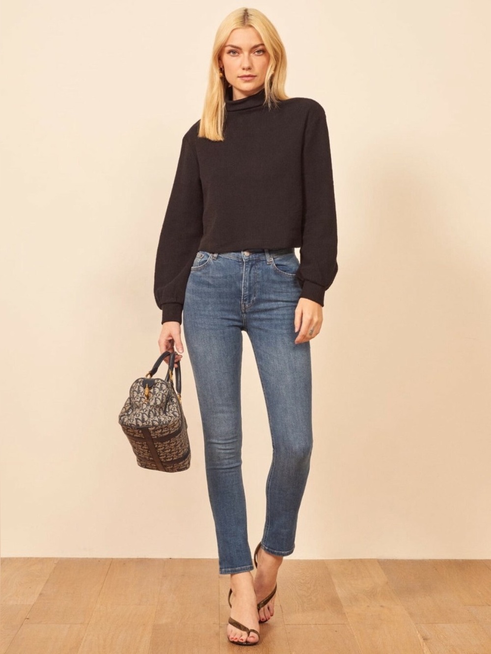 Reformation Harper High Rise Skinny Jeans Destin Wash 25